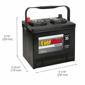 Everstart 35 12 Value Lead Acid Automotive Battery Group Size Volt 490 Cca #3