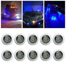 Sry030b Fabood F 10 Pcs 3/4 Inch Smoked Round Clearance Led Front Rear Side Indicator Bullet Marke