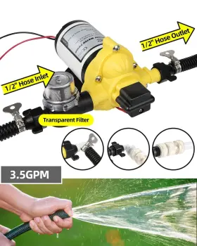 Fahkns 840366468867 Rv Water Pump 12v Dc 3.5gpm 50psi On Demand Diaphragm Self Priming With Pressure #2