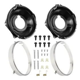 Cr-dz-0008 Fexon Camaro Headlight Ring Headlamp Retaining Mounting Bucket Assembly Kit With Ha