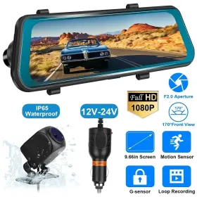 D0100hxwmep Fhd 1080p Car Dvr Dash Camera 9.66in Vehicle Driving Recorder With G Sensor Parkin