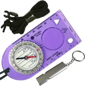 Fjoord Master 850042693032 Camping Compass - Luminous Hiking Purple Transparent Green Blue