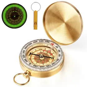 F1eu-4802761 Flintronic Camping Survival Compass Waterproof Pocket With Gold