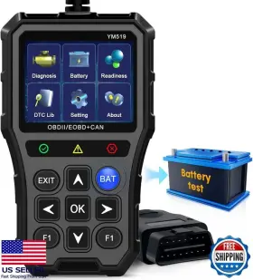 B0d59ds51w Fluke Obd2 Scanner And Battery Tester - Check Engine Light Emissions Real-time Data