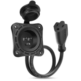 Fmatoz266c Fmatoz 1 Pack 15 Amp Rv Shore Power Inlet 18 Inch Cord Black
