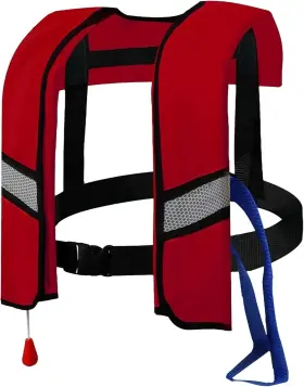 10du240827bl2ic74it-02 Folalife 150n Automatic Inflatable Life Jacket Adjustable Nylon Swim Vest Large Red