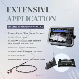 010-11425-01 For Gls Threaded Transducer Power Cable Compatible With Garmin 10 #2