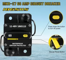 1865115 For Minn Kota Trolling Motor Mkr-27 60amp Waterproof Circuit Breaker #2