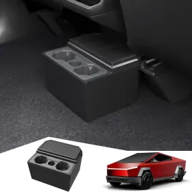Cw24102502 Foronetry Rear Storage Box For Tesla Cybertruck Trash Can With Cup Holder Silicon