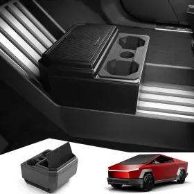 Cw24102503 Foronetry Floor Lower Console Storage Box With Cup Holder For Tesla Cybertruck Trash C