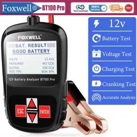 100-1100cca Foxwell Bt100pro Bt100 Pro 12v Car Battery Tester Charging Test Analyzer Tool