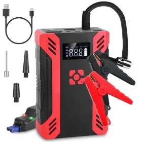 Fff-gpct4451 Fresh Fab Finds Car Jump Starter With Air Compressor 2000mah Pea