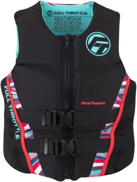 Full Throttle 043311976435 Womens Rapid Dry Flex-back Uscga Life Jacket Small Pink