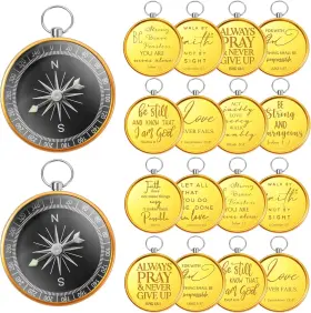 Qa-fumete-1785 Fumete Christian Gift Compasses Hiking Scripture Religious Bible Vintage Gold