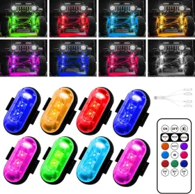 Furlerkam 755086503746 Wireless Led Lights For Car Rock With 8 Colors 10 Modes Str
