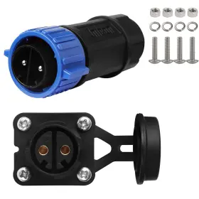 Gairen 774527000019 2 Pin 50amp Trolling Motor Plug Receptacle Black Blue