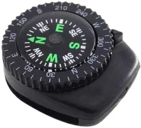 Galepromot 792483945939 2pc Black Mini Watch Strap Button Removable Compass Survival
