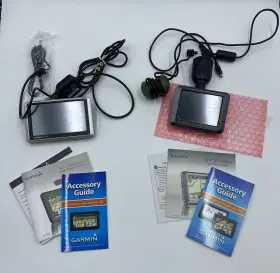 1300 Garmin 205 Lot Of 2 N Vi And 1400 Gps Mountable With Accessories Bundle