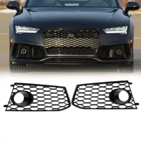 Jlo1-pau Garvee 3m8x 2pcs Car Front Bumper Honeycomb Mesh Fog Light Lamp Grille Grill Cover