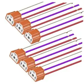 E1144 Gebildet 6pcs Pigtail Headlight Socket Wiring Harness Plug Ceramic 9003 H4