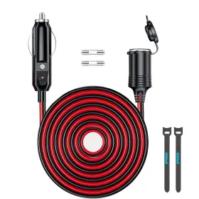 Gibbab Gb-cc1-20ft 12v/24v 16awg Heavy Duty Cigarette Lighter Extension Cable 20ft 1pcs
