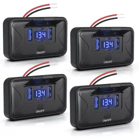 Gibbab Gb-port-2pd2qc 4pcs 108w 4 Ports 12v Rv Usb Switch Outlet Voltmeter 2 36w Pd3.0 Type