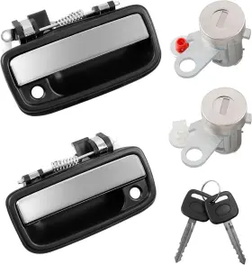 A2931 Gledewen Exterior Chrome Door Handle Front Driver And Passenger Side Pair With L