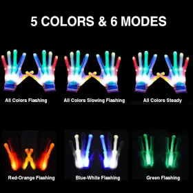 Gledloves 791571960618 Led Gloves For Kids Or Adults Knuckles Costume Light Up Cool Medium #2