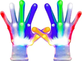 Gledloves 791571960618 Led Gloves For Kids Or Adults Knuckles Costume Light Up Cool Medium