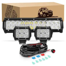 Auto-504 Gooacc 12inch 72w Led Light Bar 2pcs 4 Inch 18w Pods Driving Fog Ligh