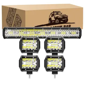 Auto-630 Gooacc 4pcs 4inch 60w Cube Led Fog Lights Light Pods 20inch 420w Spot Fl