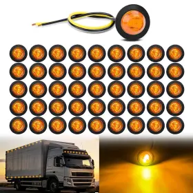 Gooacc Tail-107 3/4 Inch Bullet Side Marker Light 50pcs Amber Round Clearance Led Fron