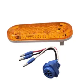66815 Grote 77363/66815 Led Oval Strobe Light Kit - Amber And White Truck Trailer Safety