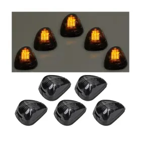 Guoord 901894648139 5pcs Smoke Lens With Amber Led Cab Roof Marker Lights Top Lamp R