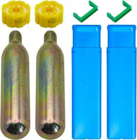 24gramsa Haineao 014679176928 2 Pack Automatic Pfd 24/33 Grams Co2 Cylinder Cartridge Golden