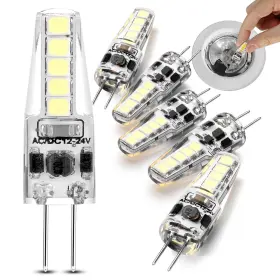 12-24v Heifymi Mffg46 G4 Led Bulb Ac/dc 3w Daylight 6000k 20w Halogen Equivalent T3 Jc