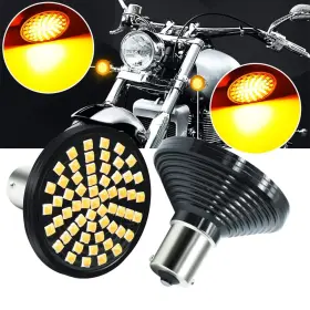 Ba15 Henlix 783971959620 2 Inch Amber 1156 Rear Turn Signal Led Bulb 60 Leds Chips 7506 For