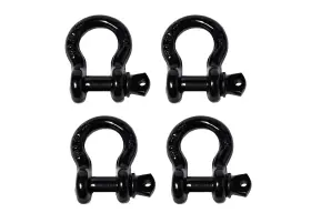 Hi-gear 784956417524 4 Pack Black Rigging 1/2 Inch Bow Shackles D Ring Rugged 10 Ton 22 000 Lbs Breaki