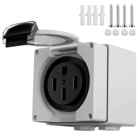 Hi-po-1450p-wp-2024 Hifind 50 Amp Rv Power Outlet Box-nema 14-50r Receptacle 125/250v Heavy-duty
