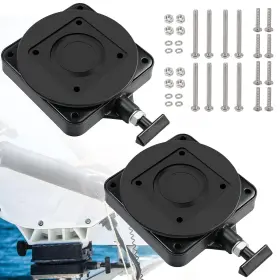 2207003 Htjymy 821555228066 2 Pack Low-profile Swivel Base With Hardware Compatible Black