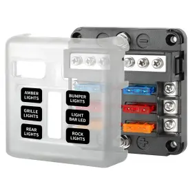 Huazu-6way-12v Huazu 6 Way Fuse Block 12v Box With Led Indicator Waterproof Cover Ci