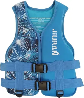 Lj069-blue-m Huraty Unisex Swim Vest With Leg Straps Adults Kayak Boating Medium Blue