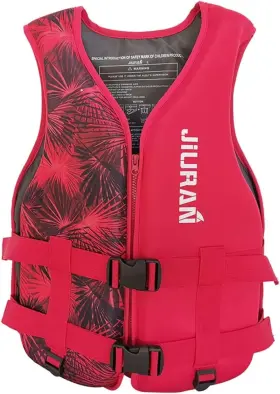 Lj069-red-l Huraty Unisex Swim Vest With Leg Straps Adults Kayak Boating Large Red