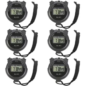 Hynnio Hy 7586662593 6-pack Digital Sport Stopwatch Timer Electronic Large Display With Date Time