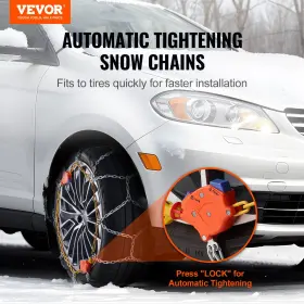 232105 Indigonest Vevor Auto Tightening Snow Chains Diamond Mesh Anti-slip Traction Wheel