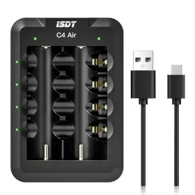 C4-evo Isdt C4 Air 6-bay 18650 Battery Smart Charger Aa Aaa Black