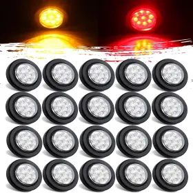 Jam-003ar Jamarco 20pcs 2 Inch Round Led Clearance Side Marker Lights Kit 9 With Clear Reflec