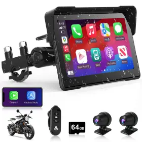 Mt10 Jelkuz 7 Inch Motorcycle Carplay W Dual 2k Dash Cam Wireless Andr