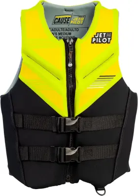 Jetpilot 882930205898 Cause Neoprene Coast Guard Approved Life Jacket Medium Neon Yellow