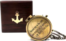 Junzalinautic 810031131662 Second Star To The Right J. M. Barrie Peter Pan Engraved Brass Bronze